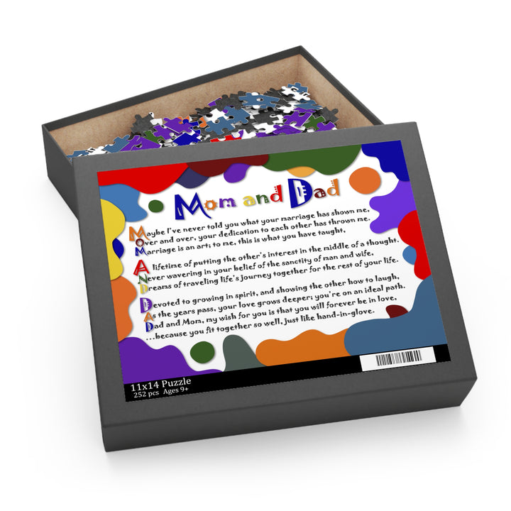 Mom and Dad Acrostic Poem Jigsaw Puzzle - Quirky Splatter