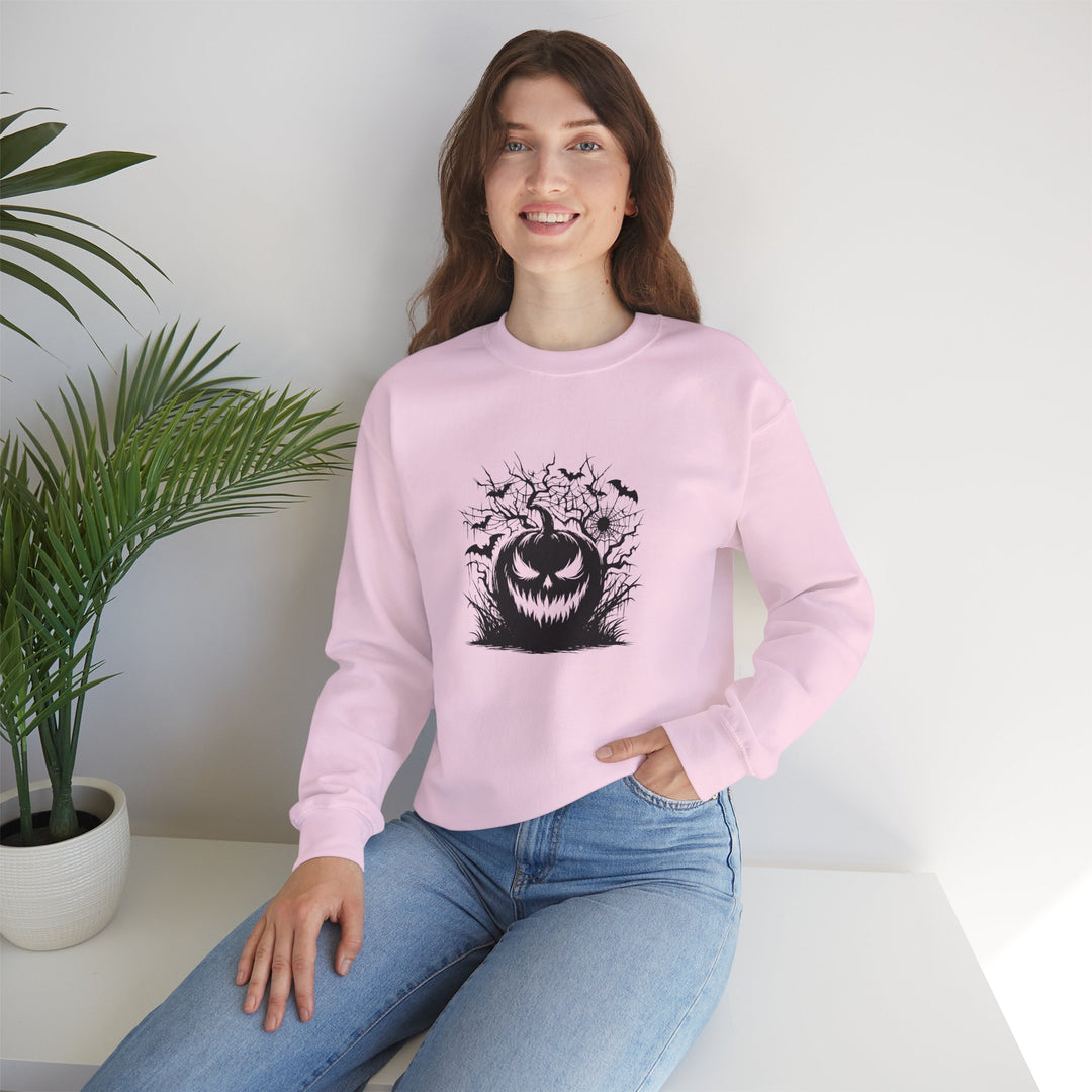 Happy Halloween Acrostic Poem  Sweatshirt - Creepy Black Pumpkin