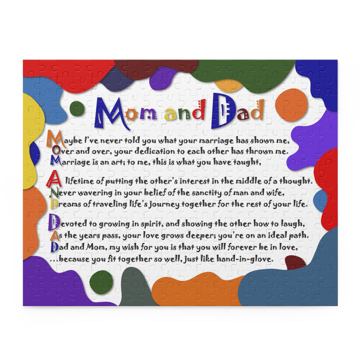 Mom and Dad Acrostic Poem Jigsaw Puzzle - Quirky Splatter