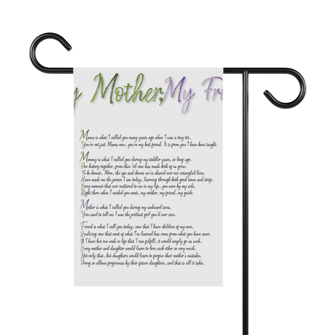 My Mother, My Friend Acrostic Poem outdoor/Garden Banner - Soft