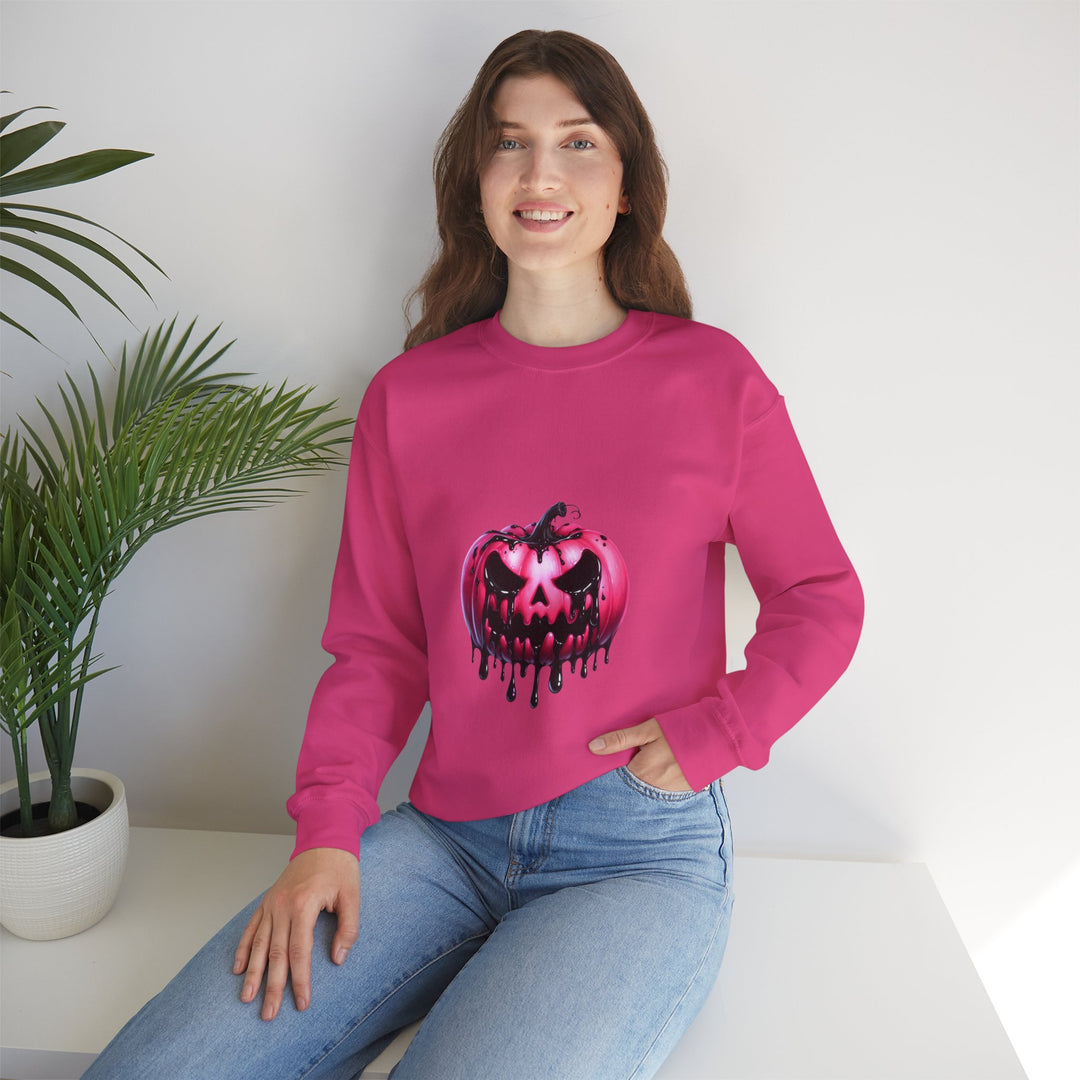 Happy Halloween Acrostic Poem Sweatshirt - Creepy Pink