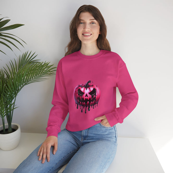 Happy Halloween Acrostic Poem Sweatshirt - Creepy Pink