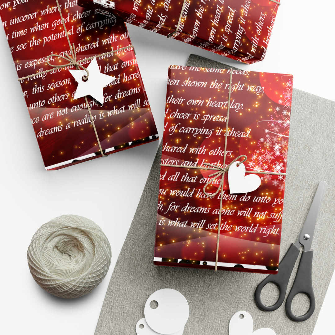 Joy to the World Acrostic Poem Festive Gift Wrap