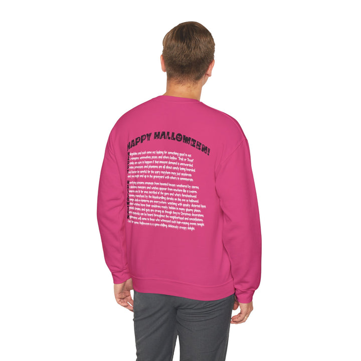 Happy Halloween Acrostic Poem  Sweatshirt - Creepy Black Pumpkin