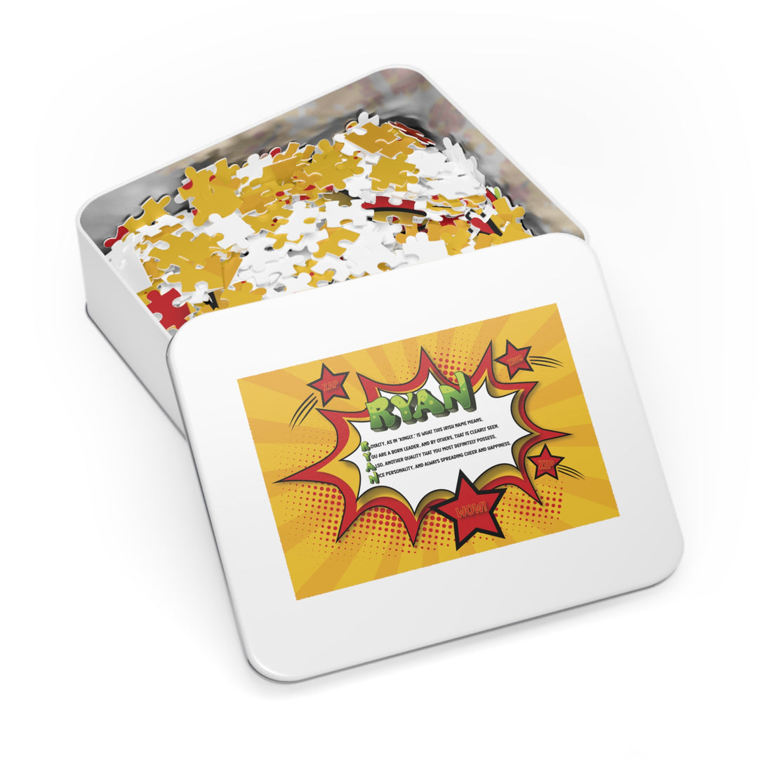 Namesakes Acrostic Name Poem Jigsaw Puzzle - Comic Style One - Tin Box