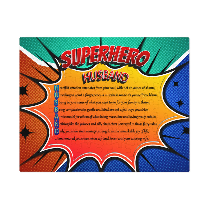 Husband Acrostic Poem Jigsaw Puzzle - Comic Style- Tin Box