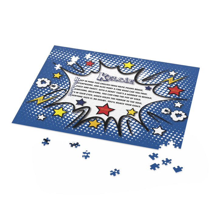 Namesakes Acrostic Name Poem Jigsaw Puzzle - Comic Blue