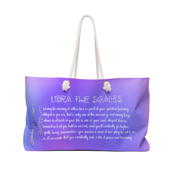 Libra Acrostic Poem Weekender Bag