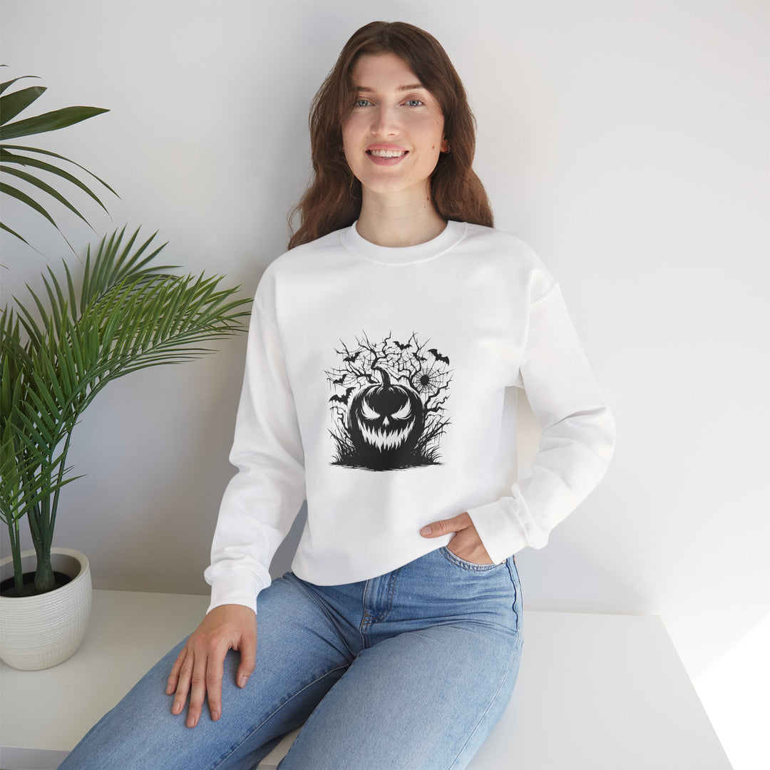 Happy Halloween Acrostic Poem  Sweatshirt - Creepy Black Pumpkin