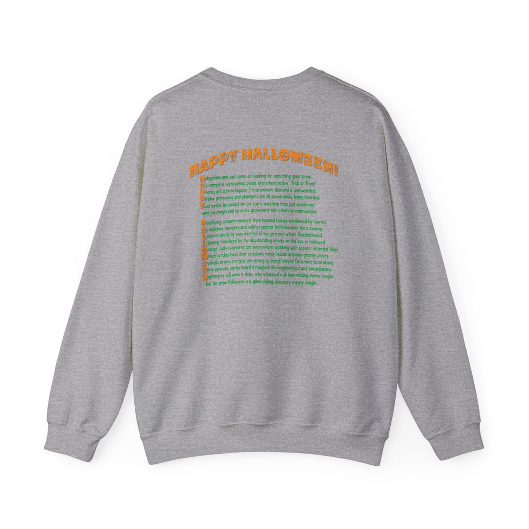 Happy Halloween Acrostic Poem Sweatshirt  - Creepy Modern Witch