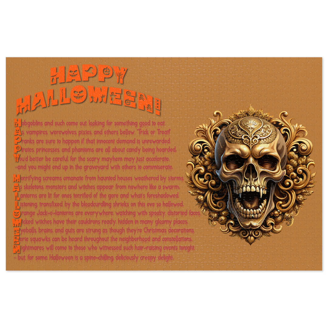 Happy Halloween Acrostic Poem Jigsaw Puzzle - Skull - Tin Box