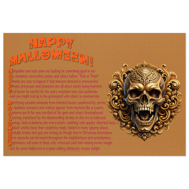 Happy Halloween Acrostic Poem Jigsaw Puzzle - Skull - Tin Box