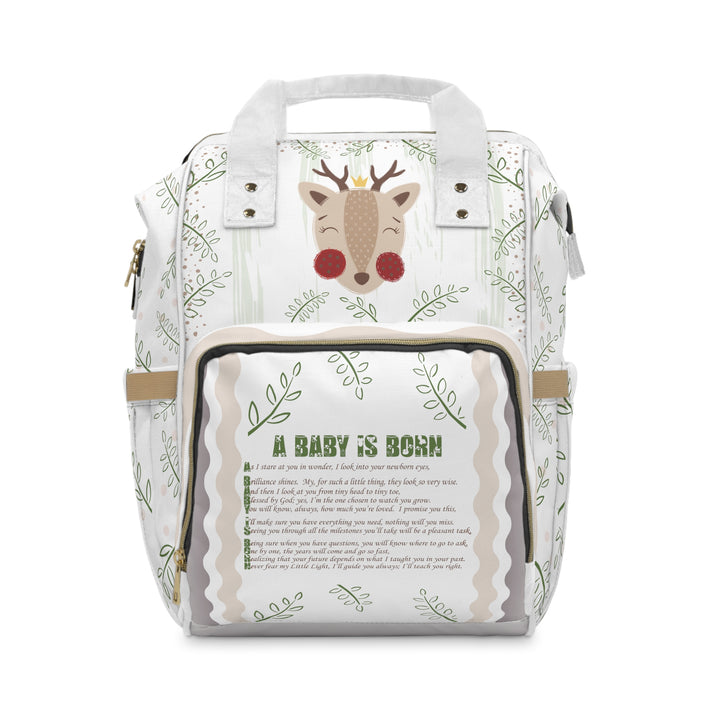 Baby Steps Multifunctional Diaper Backpack - "A Baby Is Born" - Deer