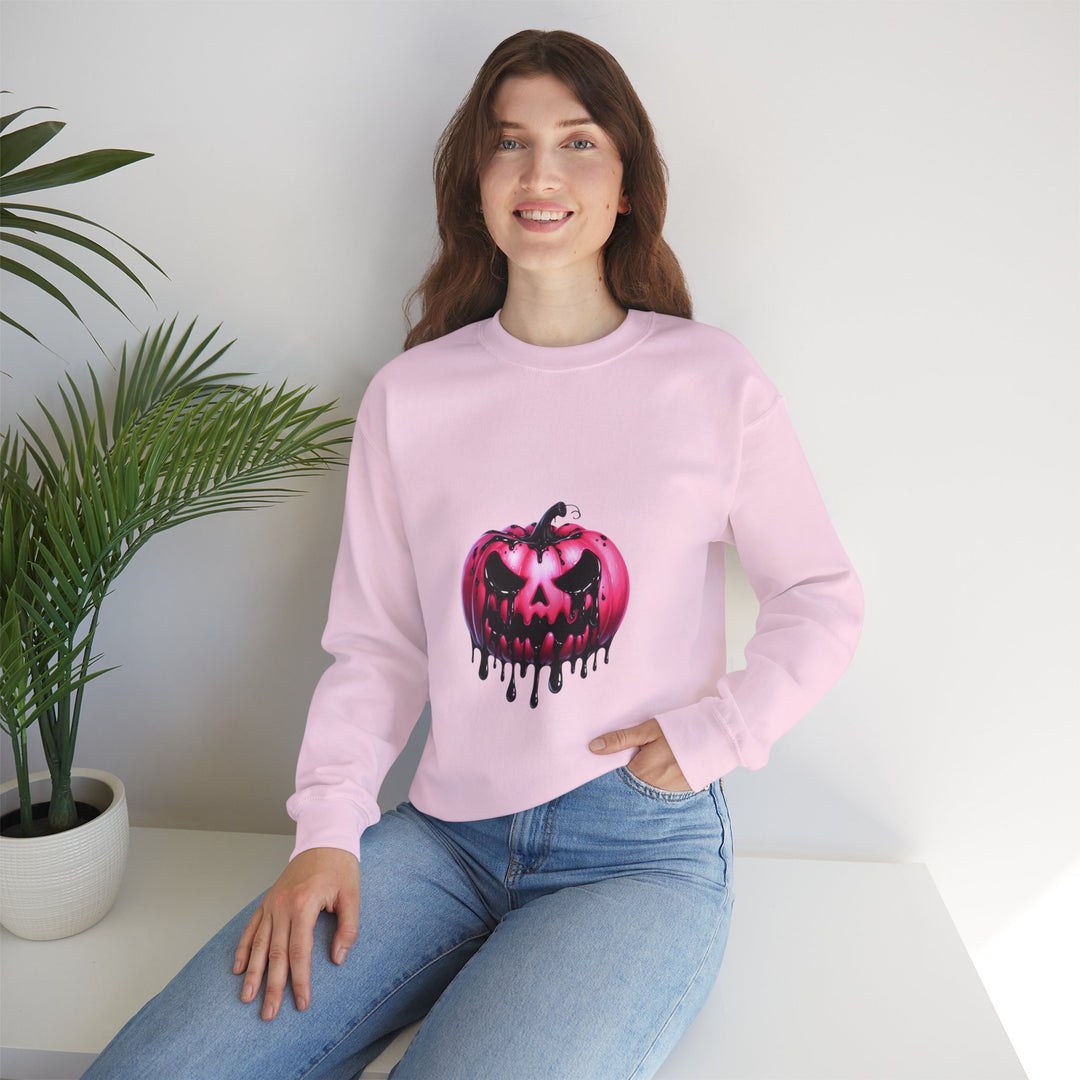 Happy Halloween Acrostic Poem Sweatshirt - Creepy Pink