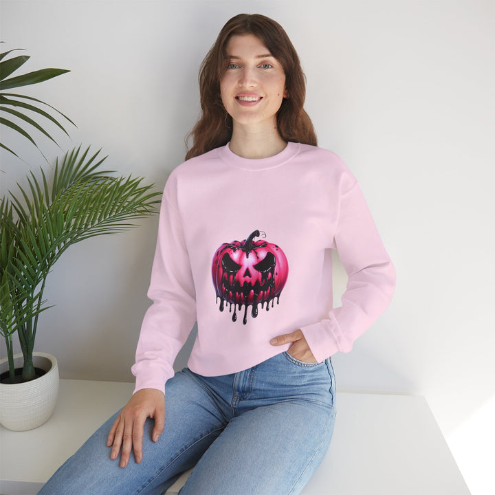 Happy Halloween Acrostic Poem Sweatshirt - Creepy Pink