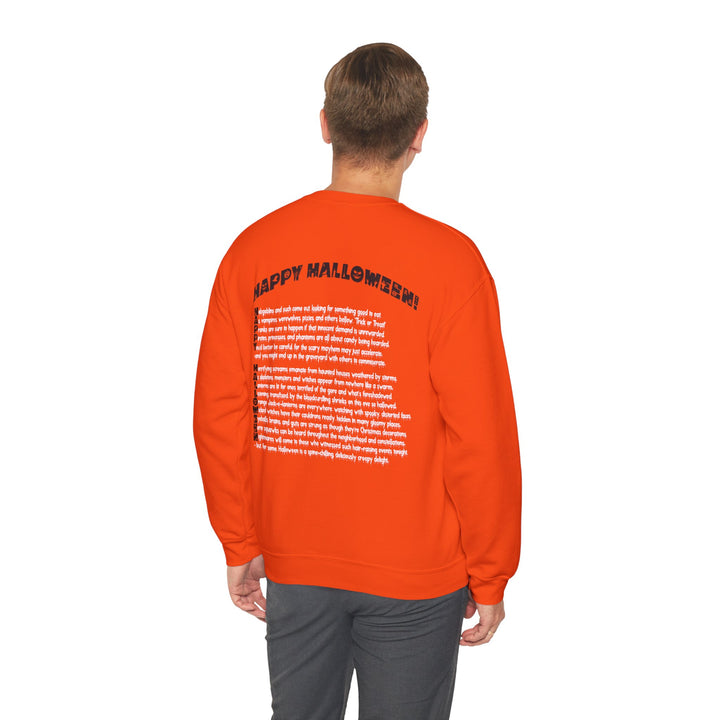Happy Halloween Acrostic Poem  Sweatshirt - Creepy Black Pumpkin