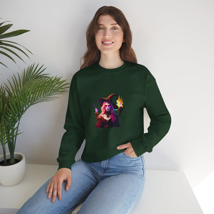 Happy Halloween Acrostic Poem Sweatshirt  - Creepy Modern Witch