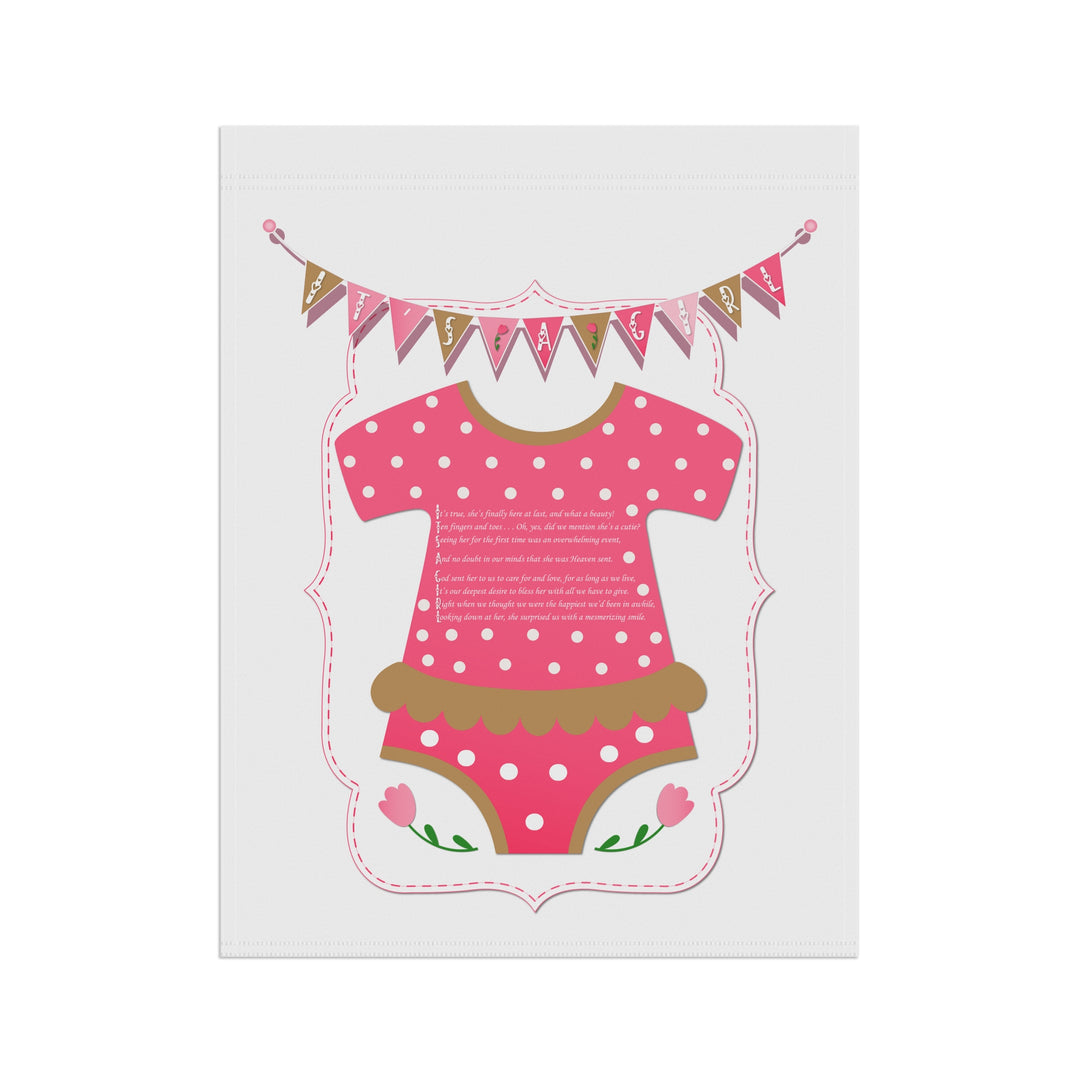 It's a Girl Acrostic Poem outdoor/Garden Banner Polka Dot Bodysuit