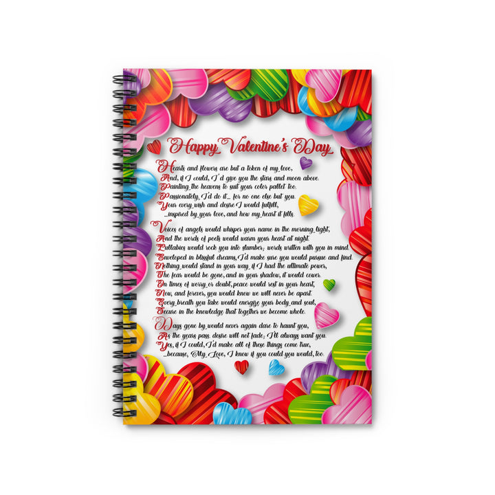 Happy Valentine's Day Acrostic Poem Spiral Notebook - Ruled Line - Candy Hearts