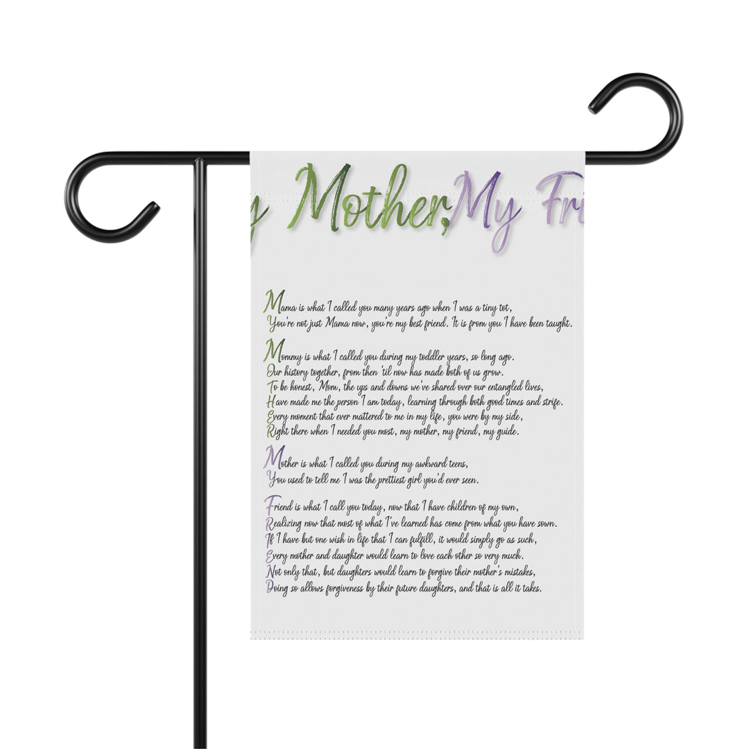 My Mother, My Friend Acrostic Poem outdoor/Garden Banner - Soft