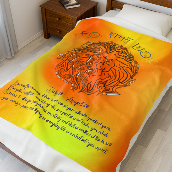 Leo Acrostic Poem Velveteen Plush Blanket