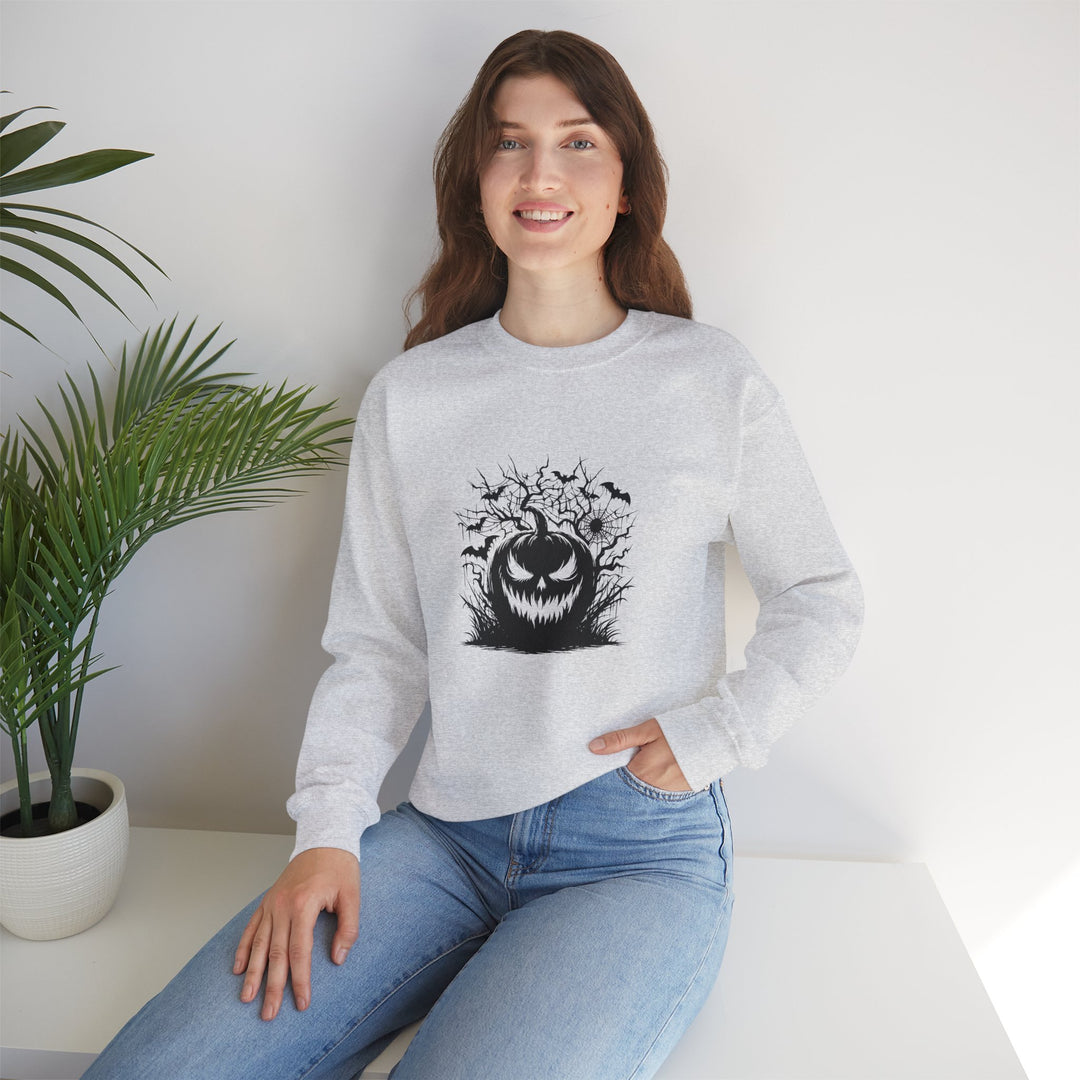 Happy Halloween Acrostic Poem  Sweatshirt - Creepy Black Pumpkin