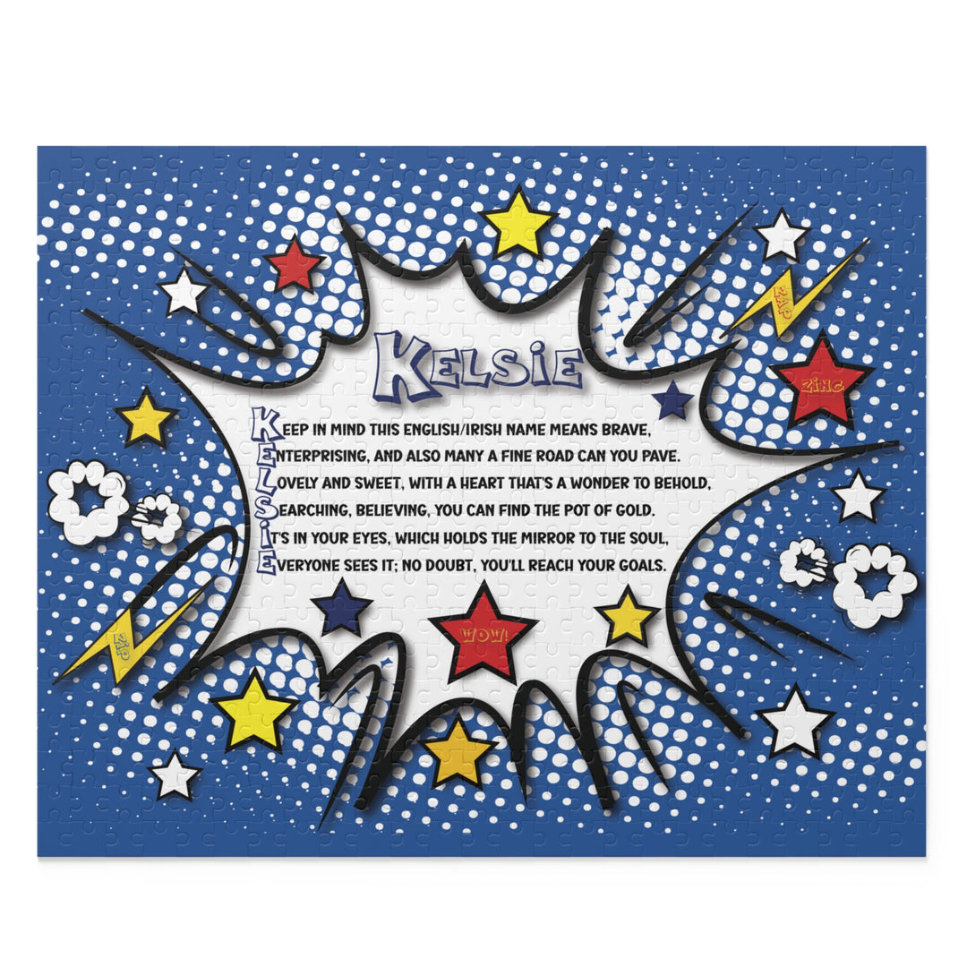 Namesakes Acrostic Name Poem Jigsaw Puzzle - Comic Blue