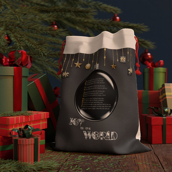 Joy to the World  Acrostic Poem Gift Bag - Ornament - Black