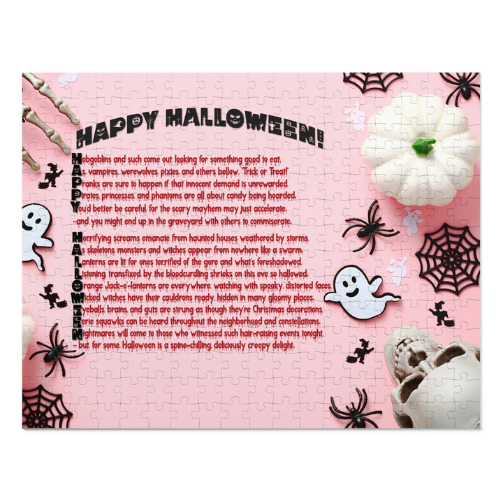 Happy Halloween Acrostic Poem Jigsaw Puzzle - Tin Box - Pink