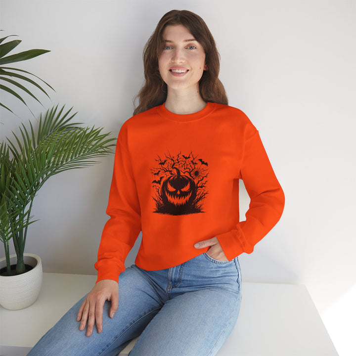 Happy Halloween Acrostic Poem  Sweatshirt - Creepy Black Pumpkin