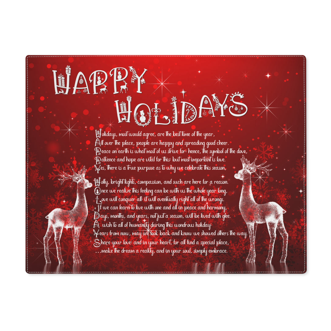 Happy Holidays Acrostic Poem Placemat - Ice Reindeers