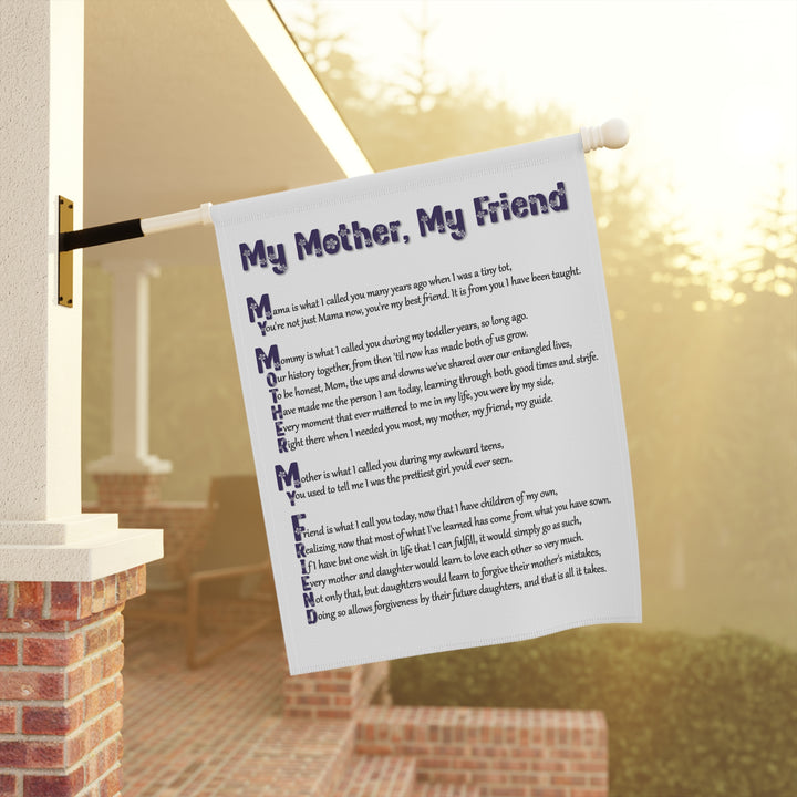 My Mother, My Friend Acrostic Poem outdoor/Garden Banner - Flower Font