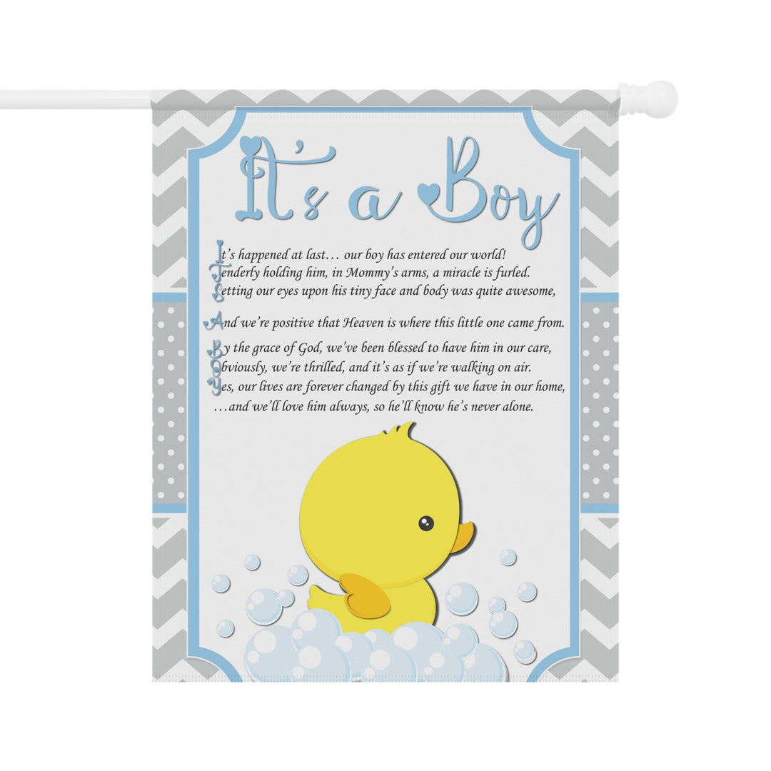 It’s a Boy Acrostic Poem outdoor/Garden Banner - Ducky