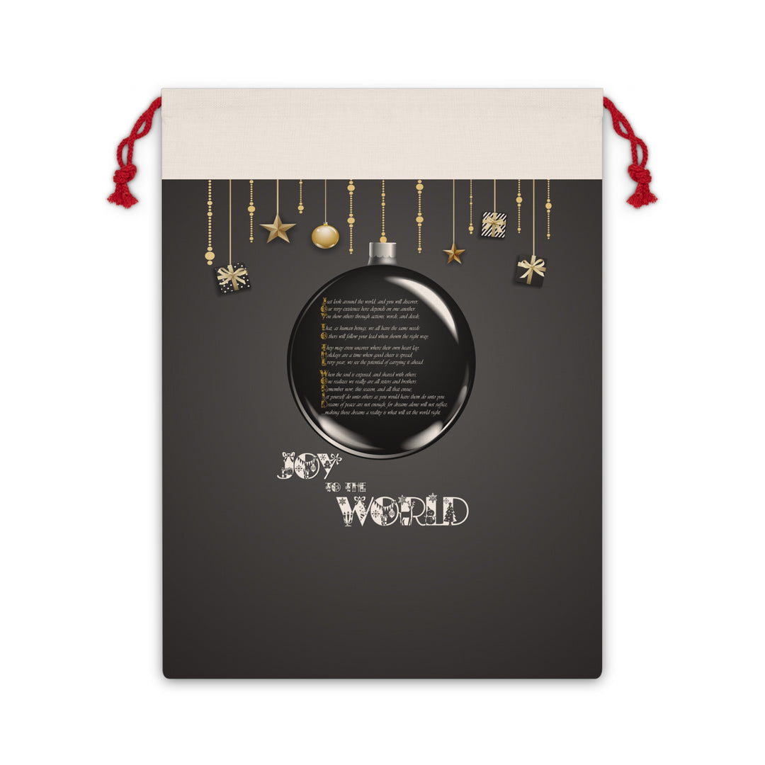 Joy to the World  Acrostic Poem Gift Bag - Ornament - Black