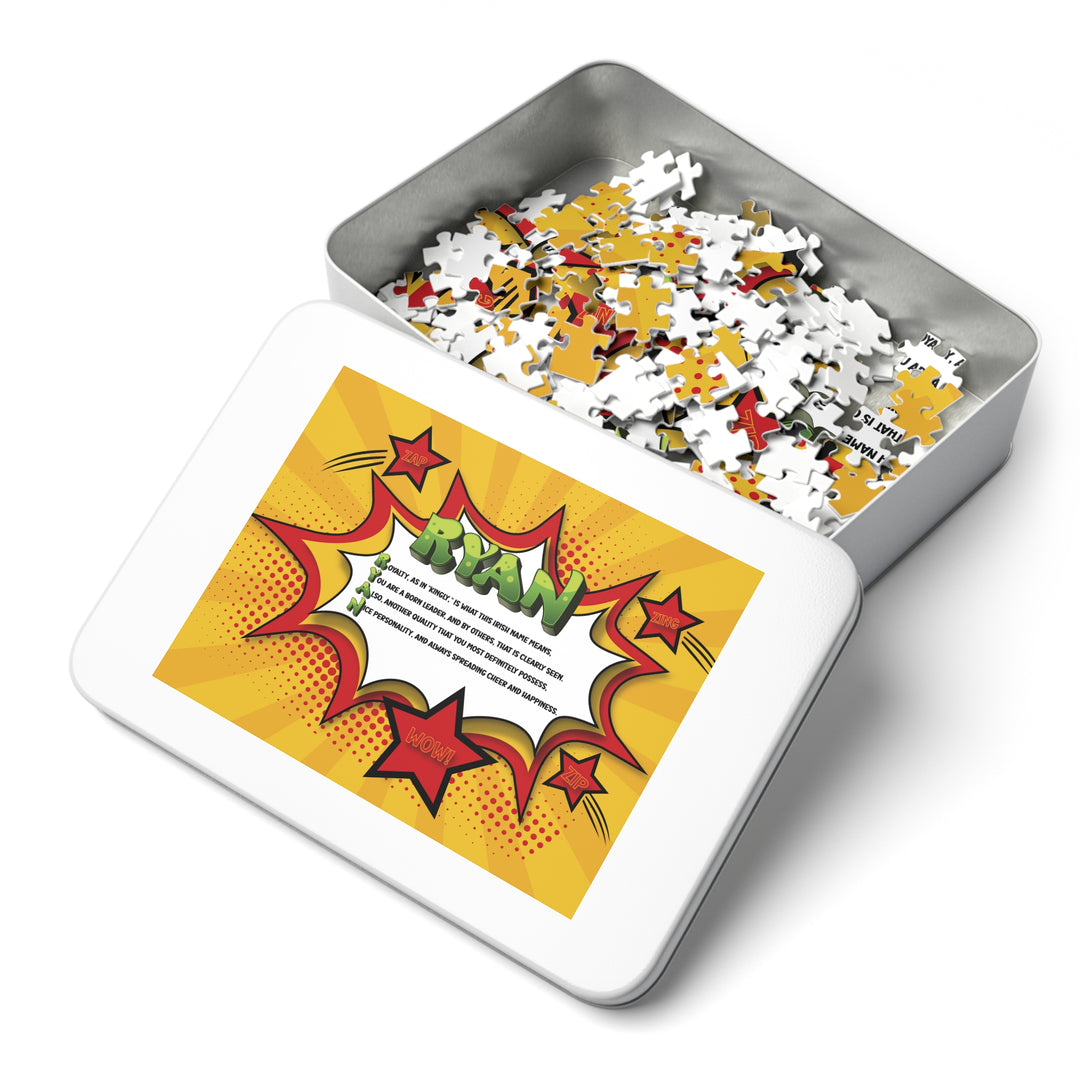 Namesakes Acrostic Name Poem Jigsaw Puzzle - Comic Style One - Tin Box
