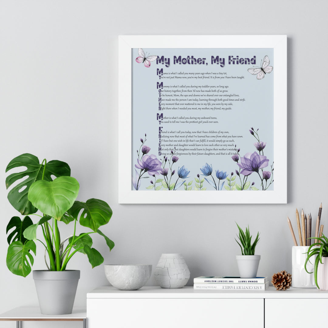 It's Just a Phrase "Mother-in-Law" Framed Horizontal Acrostic Poem Print- Floral