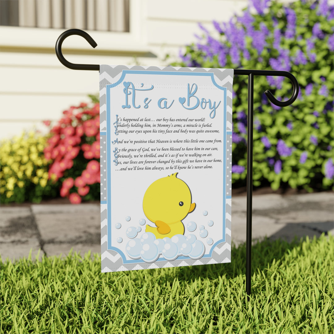 It’s a Boy Acrostic Poem outdoor/Garden Banner - Ducky
