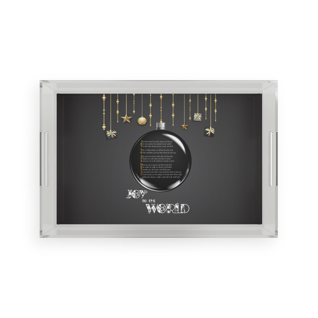 Joy to the World Acrostic Poem Acrylic Serving Tray  - Ornament