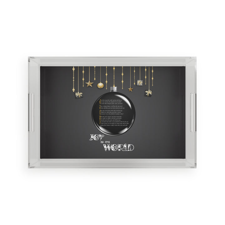 Joy to the World Acrostic Poem Acrylic Serving Tray  - Ornament