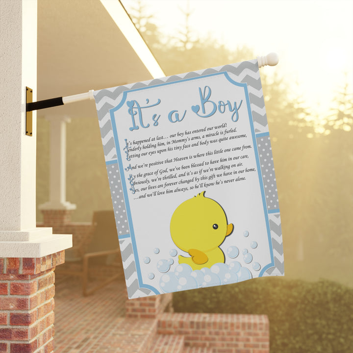 It’s a Boy Acrostic Poem outdoor/Garden Banner - Ducky