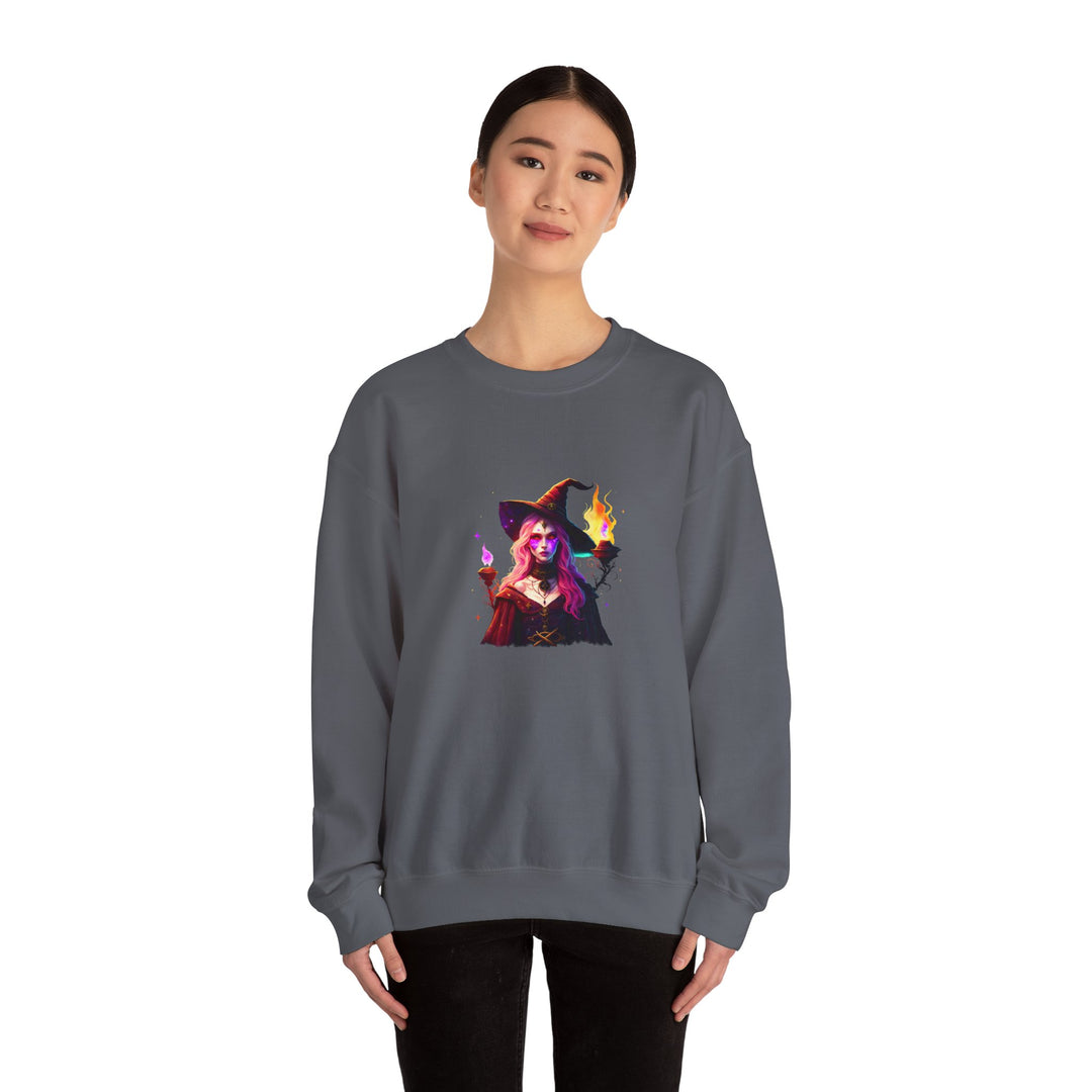 Happy Halloween Acrostic Poem Sweatshirt  - Creepy Modern Witch