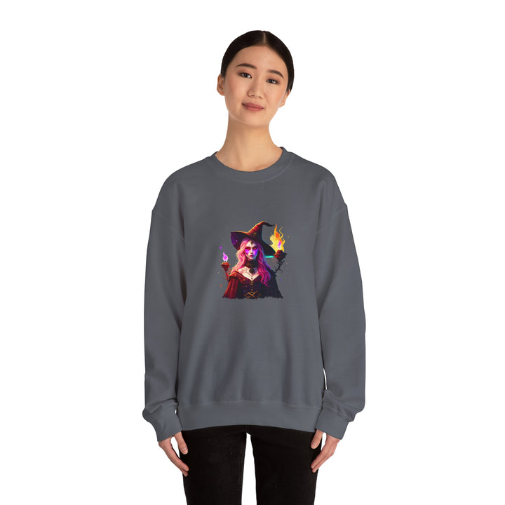 Happy Halloween Acrostic Poem Sweatshirt  - Creepy Modern Witch