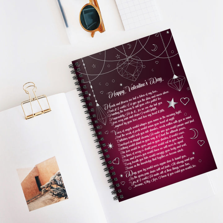 Happy Valentine's Day Acrostic Poem Spiral Notebook - Ruled Line