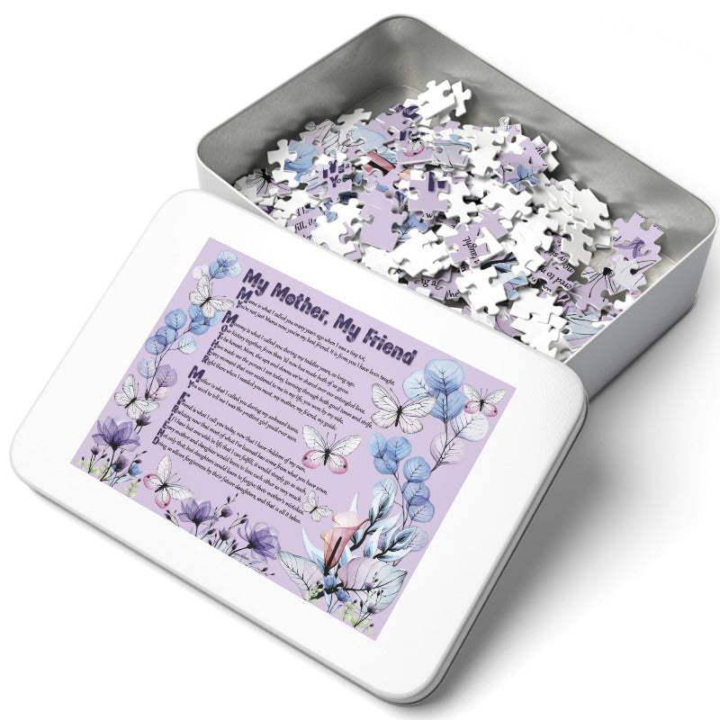 My Mother, My Friend Acrostic Poem Jigsaw Puzzle - Tin Box