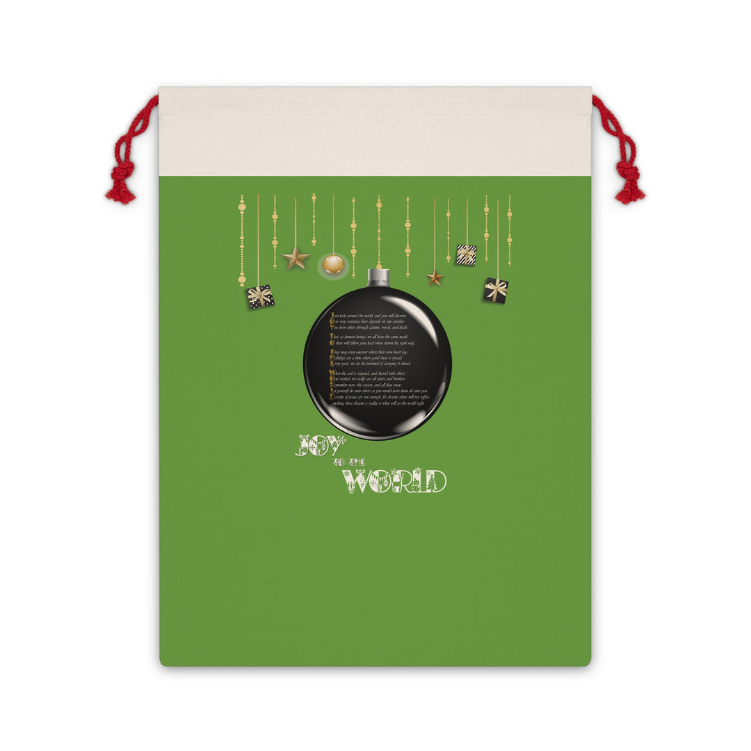 Joy to the World  Acrostic Poem Gift Bag - Ornament - Green