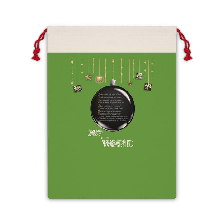 Joy to the World  Acrostic Poem Gift Bag - Ornament - Green