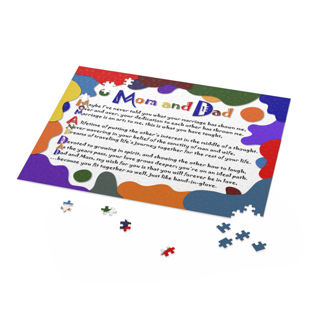 Mom and Dad Acrostic Poem Jigsaw Puzzle - Quirky Splatter