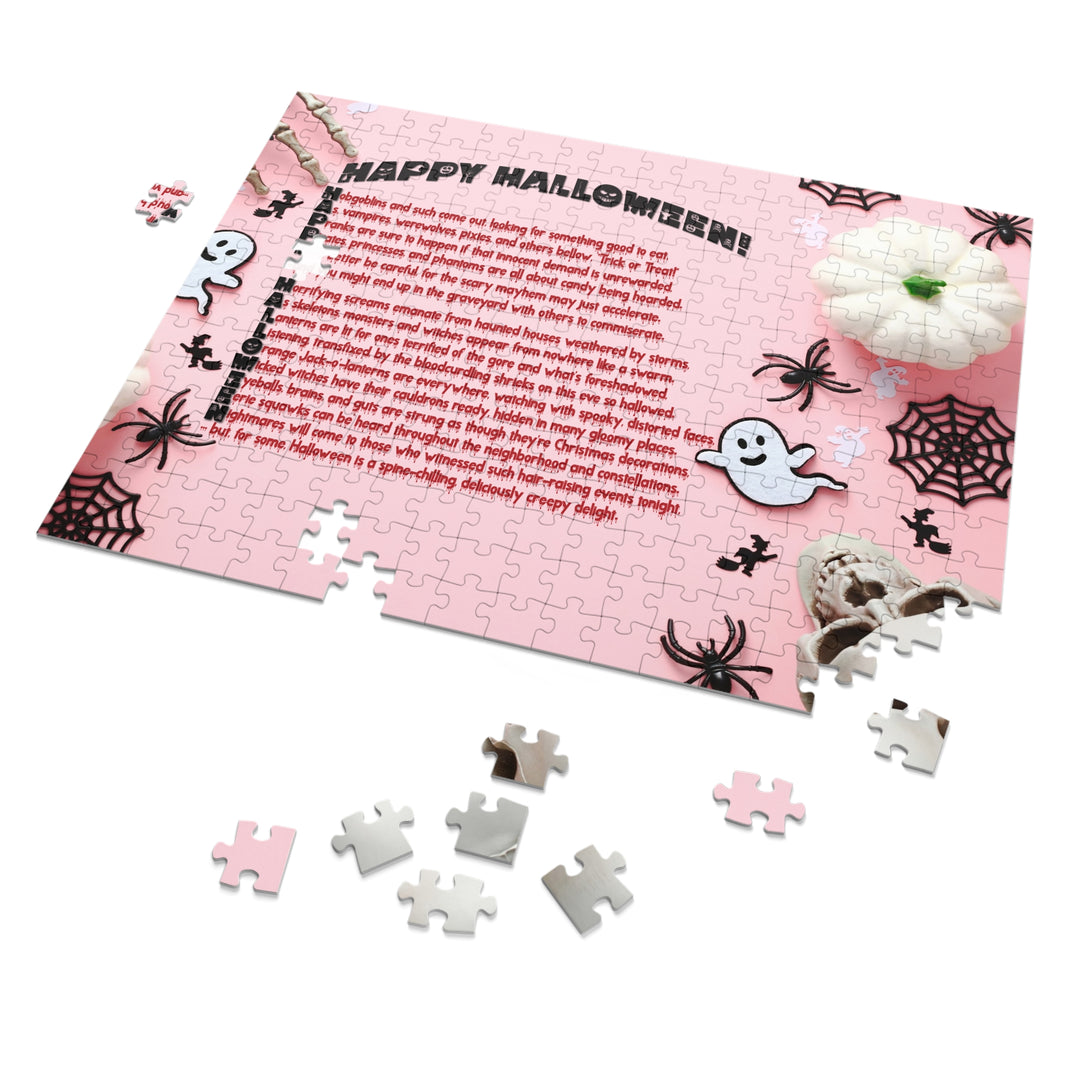 Happy Halloween Acrostic Poem Jigsaw Puzzle - Tin Box - Pink