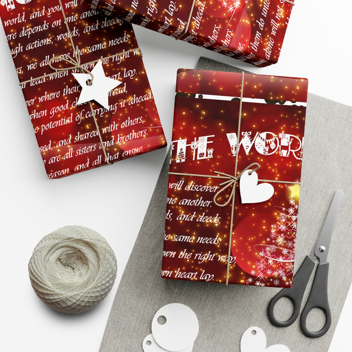Joy to the World Acrostic Poem Festive Gift Wrap