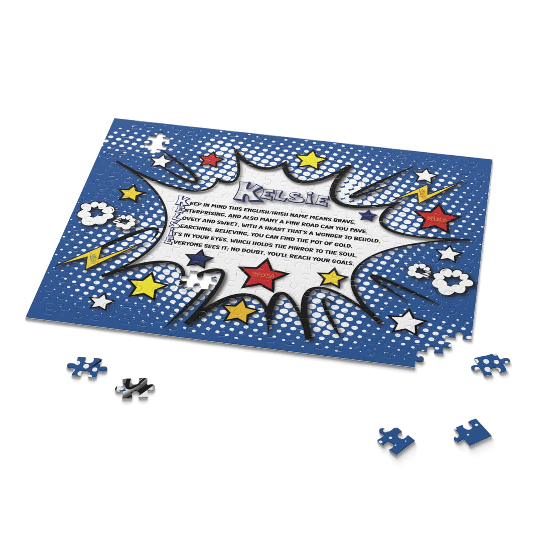 Namesakes Acrostic Name Poem Jigsaw Puzzle - Comic Blue